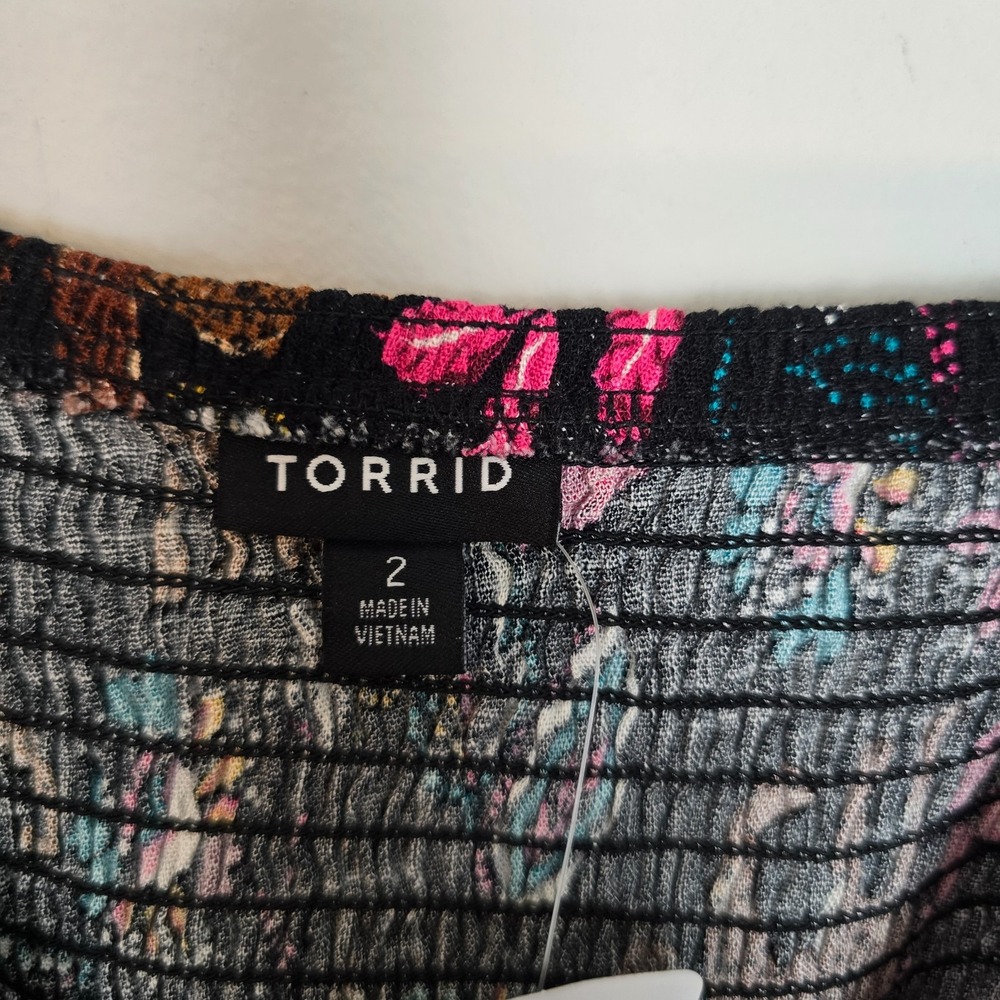 NWT‎ Torrid Leopard Floral Twist Front Mini Dress 2X 18-20 Boho Festival Pockets - Picture 5 of 12